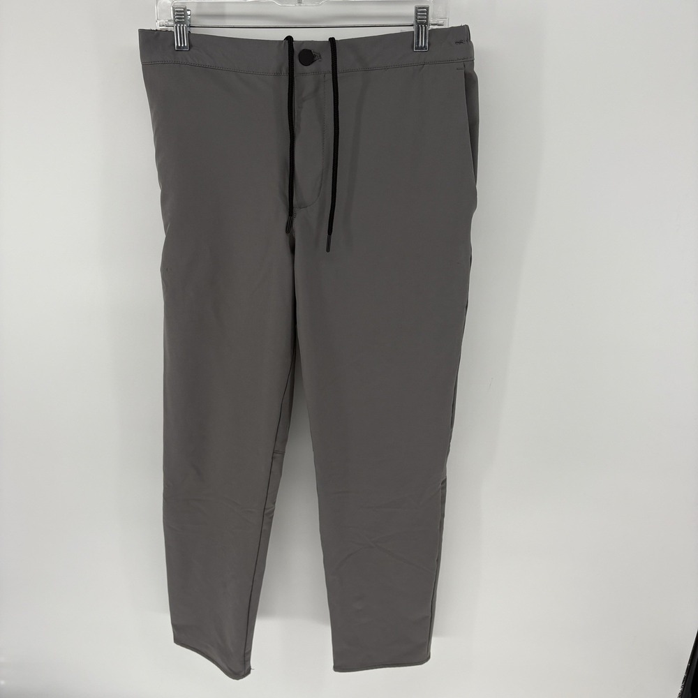 Banana Republic Slim Tapered Tech Pants Men 31X26 Gray Stretch Drawstring Casual